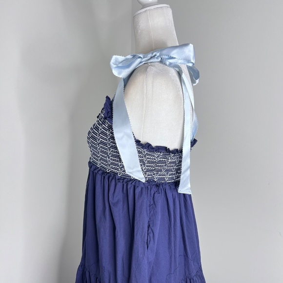 Free People Bluebell Maxi Smocked Sun Dress Tie Strap S - Picture 4 of 8